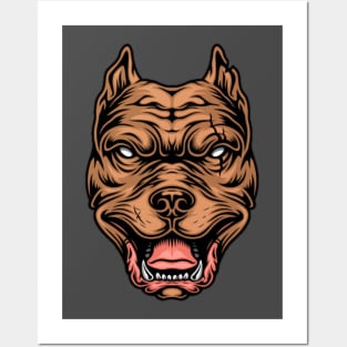 Angry pitbull Posters and Art